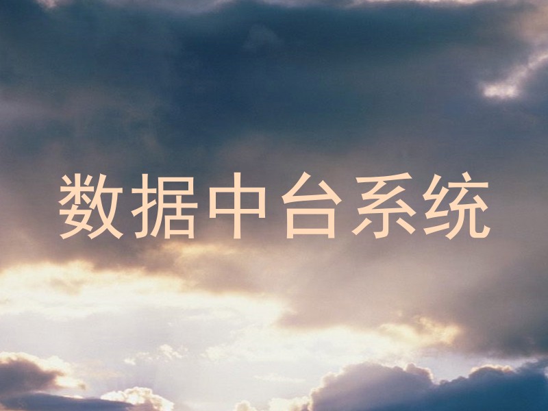 数据中台系统