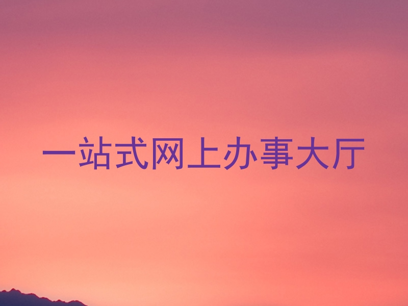一站式网上办事大厅