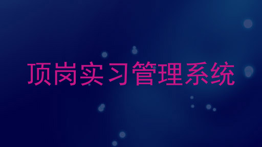 頂崗實習(xí)管理系統(tǒng)