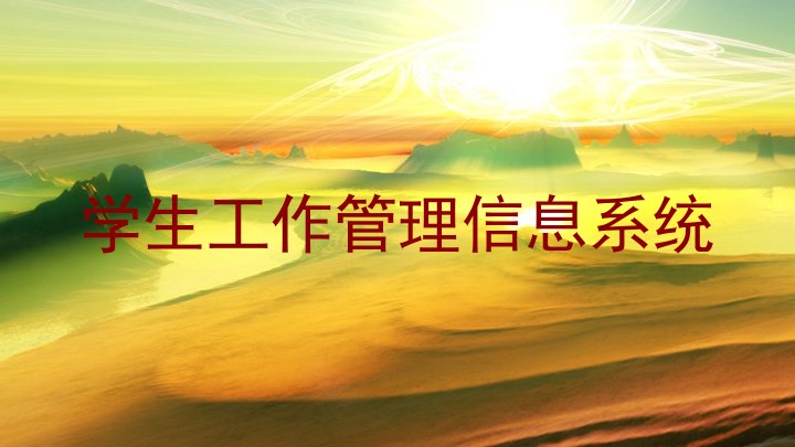 学生工作管理信息系统