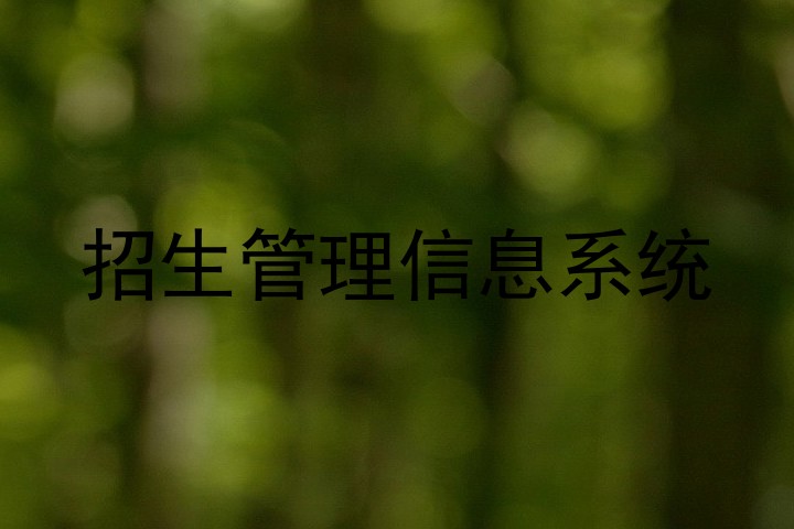 招生管理信息系統(tǒng)