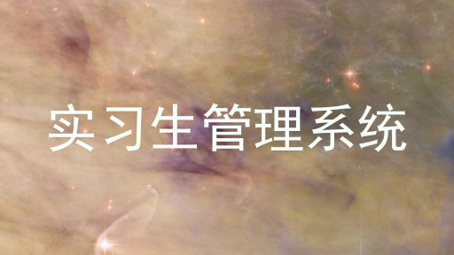实习生管理系统