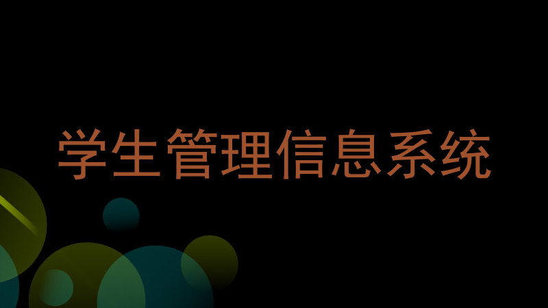 学生管理信息系统