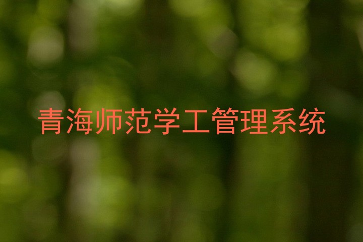 青海师范学工管理系统