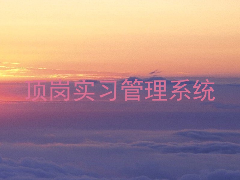 顶岗实习管理系统