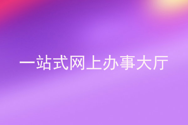 一站式网上办事大厅