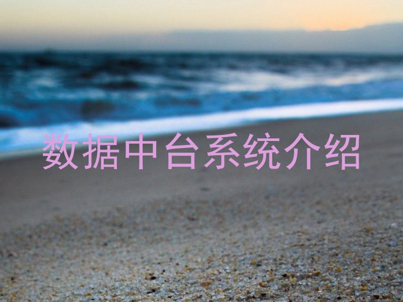 数据中台系统介绍