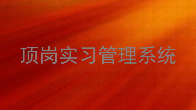 顶岗实习管理系统