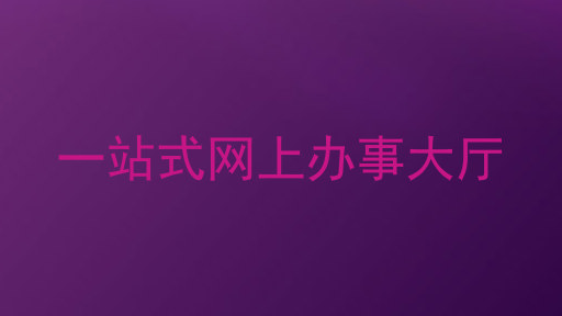 一站式网上办事大厅