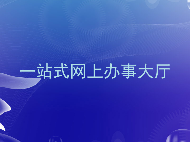 一站式网上办事大厅