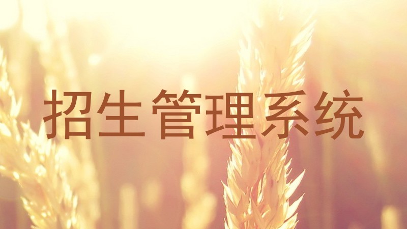 招生管理系統(tǒng)