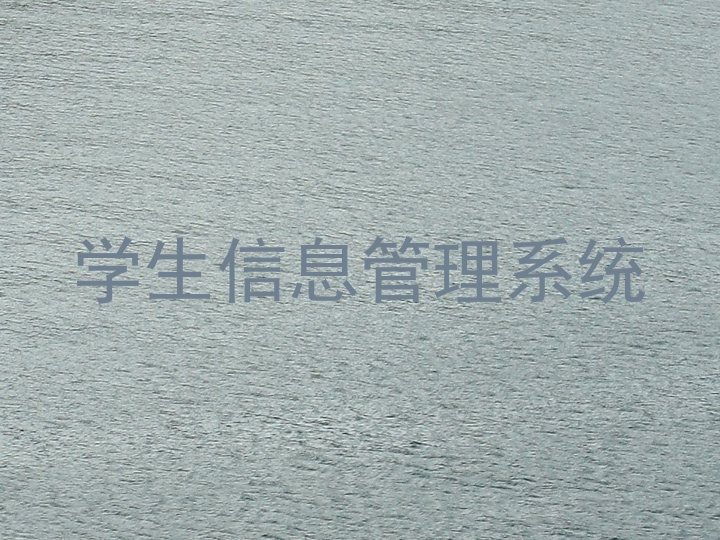 学生信息管理系统
