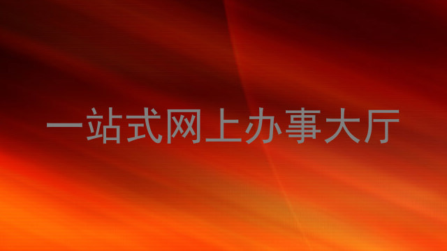 一站式网上办事大厅