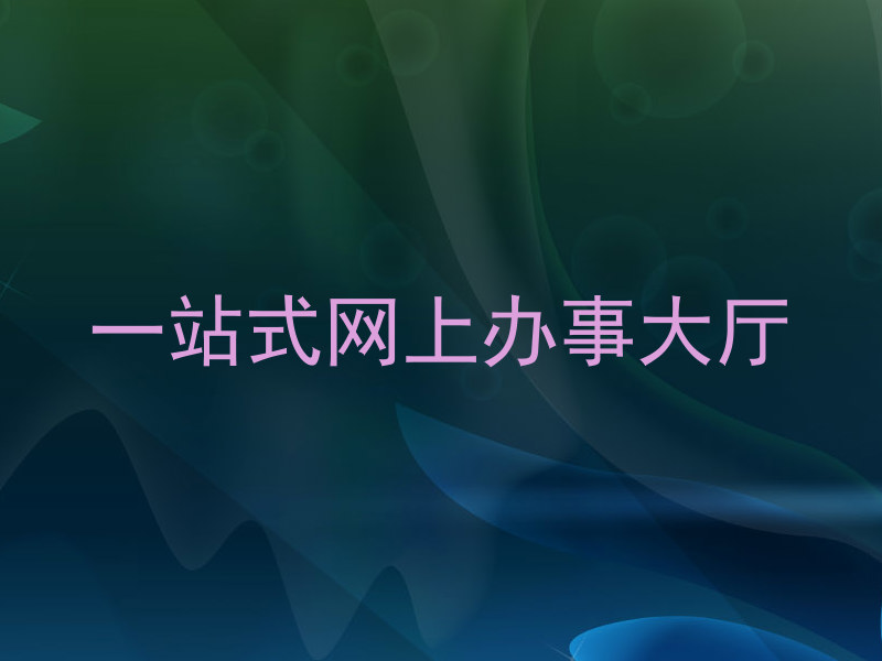 一站式网上办事大厅