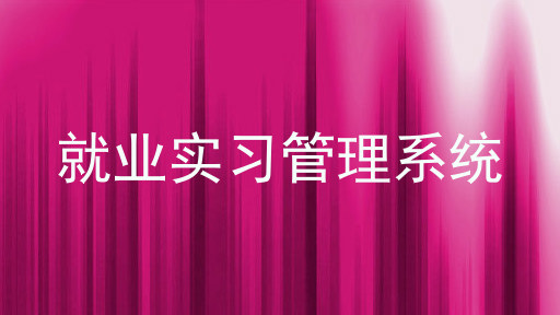 就业实习管理系统