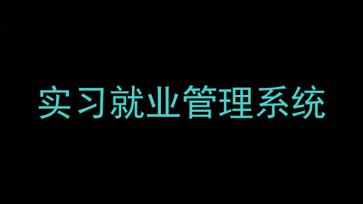 实习就业管理系统