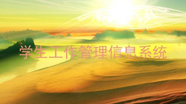 学生工作管理信息系统