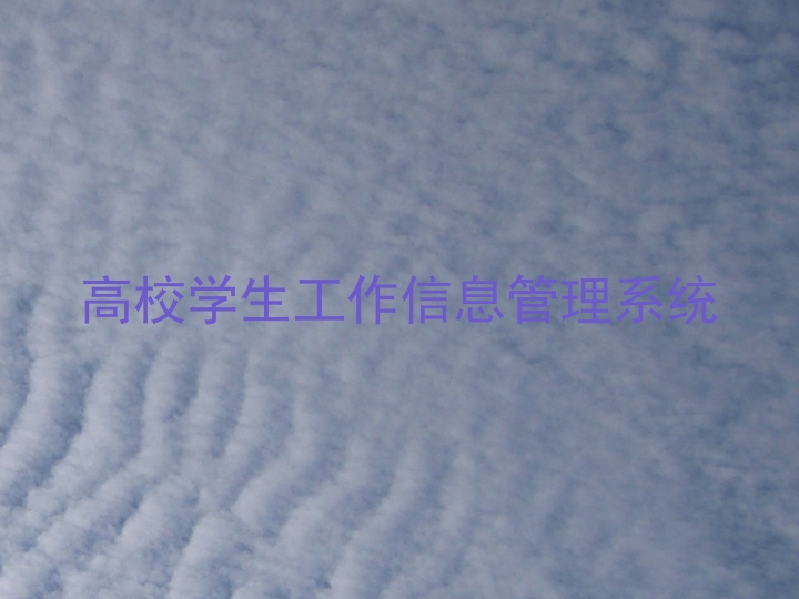 高校学生工作信息管理系统