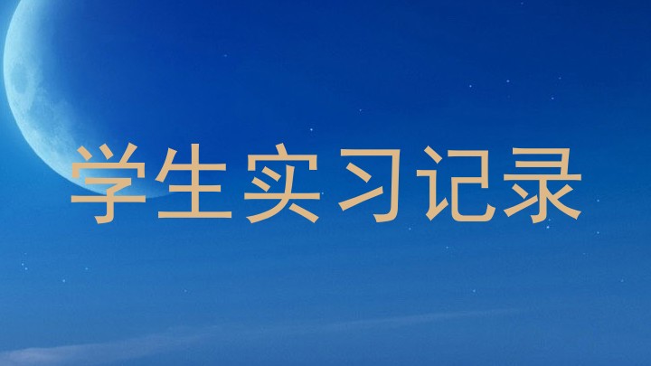 学生实习记录