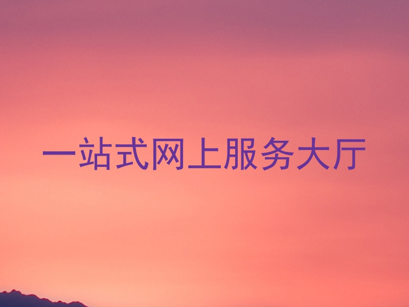 一站式网上服务大厅