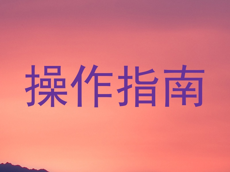 操作指南