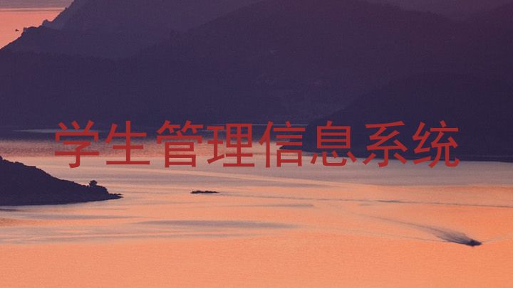 学生管理信息系统