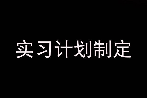 实习计划制定