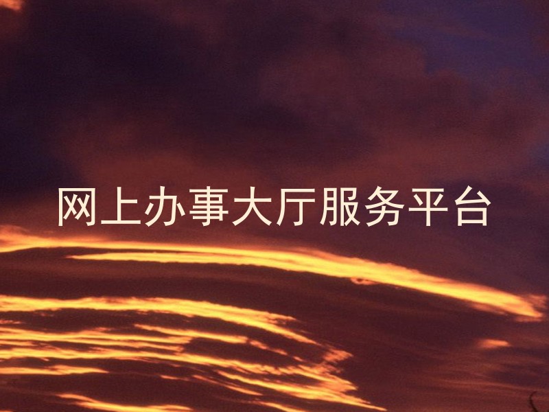 网上办事大厅服务平台