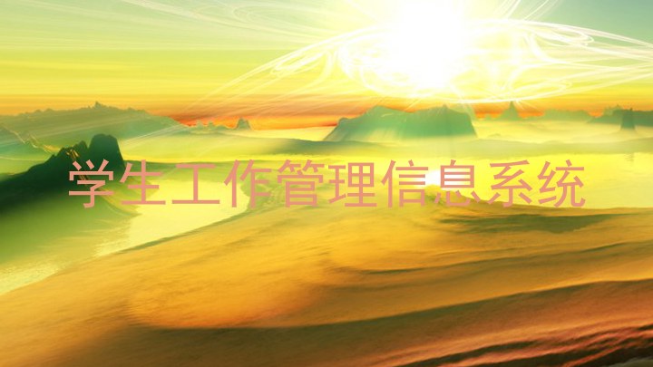 学生工作管理信息系统