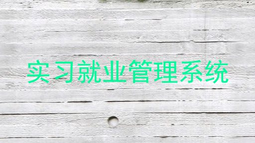 实习就业管理系统