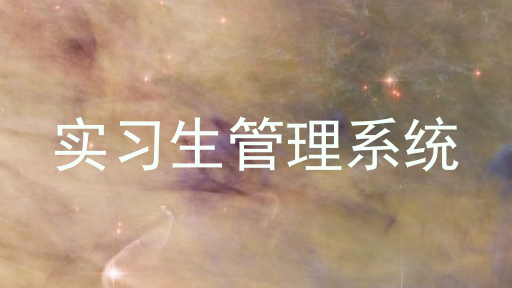 实习生管理系统