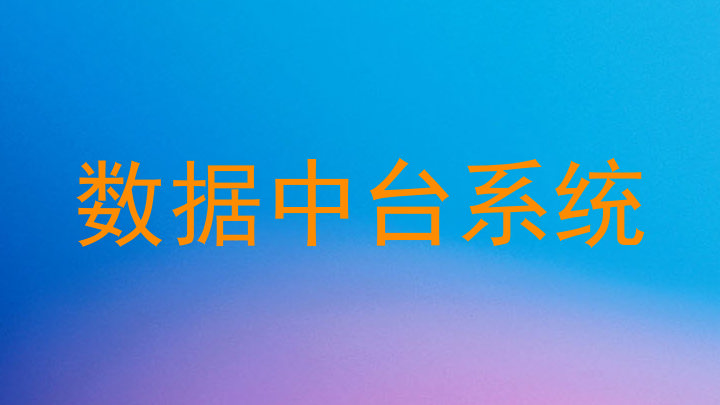 数据中台系统