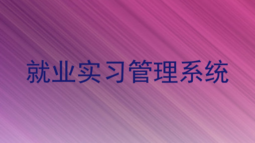 就业实习管理系统