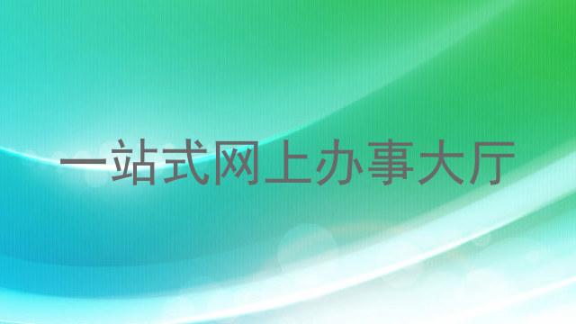 一站式网上办事大厅