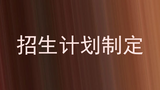 招生计划制定