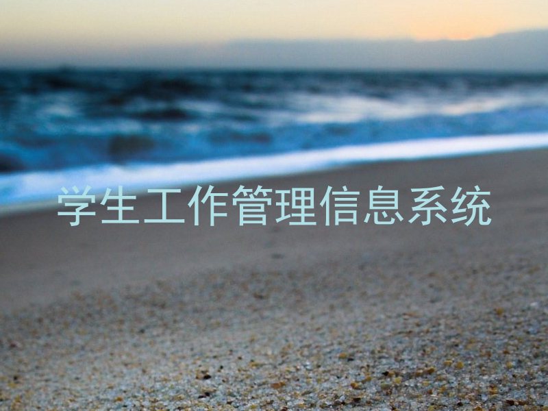 学生工作管理信息系统