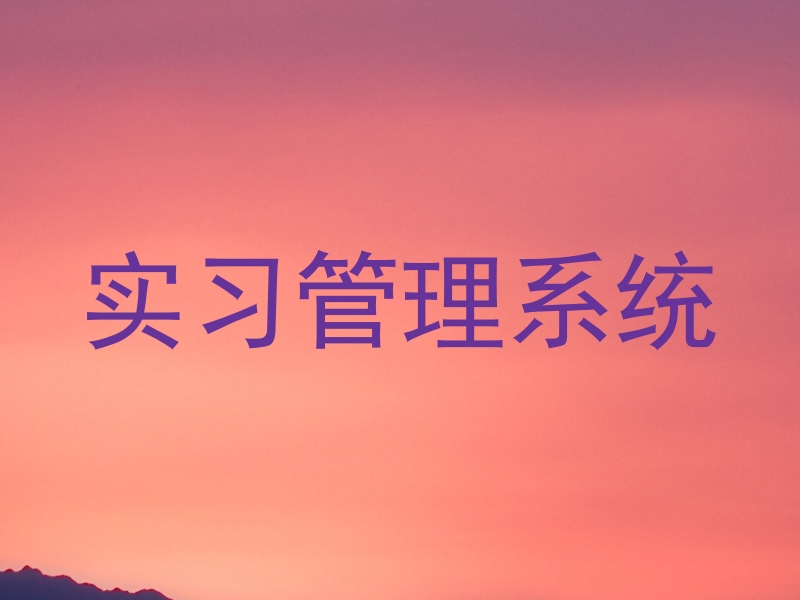实习管理系统