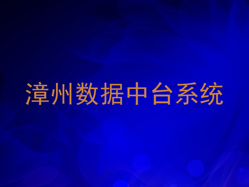 漳州数据中台系统