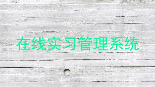 在线实习管理系统