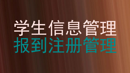 学生信息管理|报到注册管理