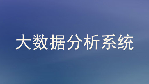 大数据分析系统