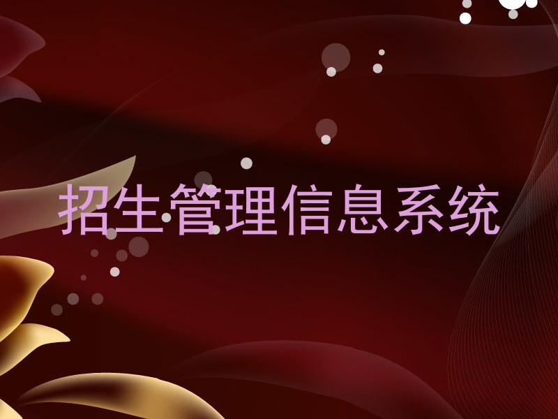 招生管理信息系统