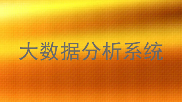 大数据分析系统
