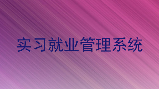 实习就业管理系统