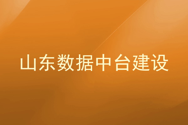 山东数据中台建设