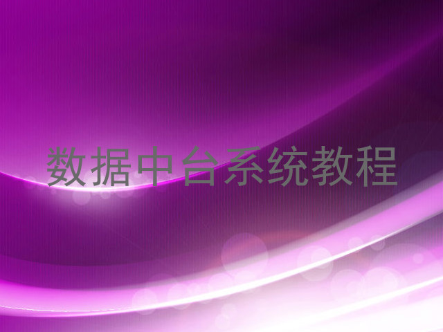 数据中台系统教程
