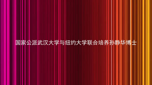国家公派武汉大学与纽约大学联合培养孙静华博士
