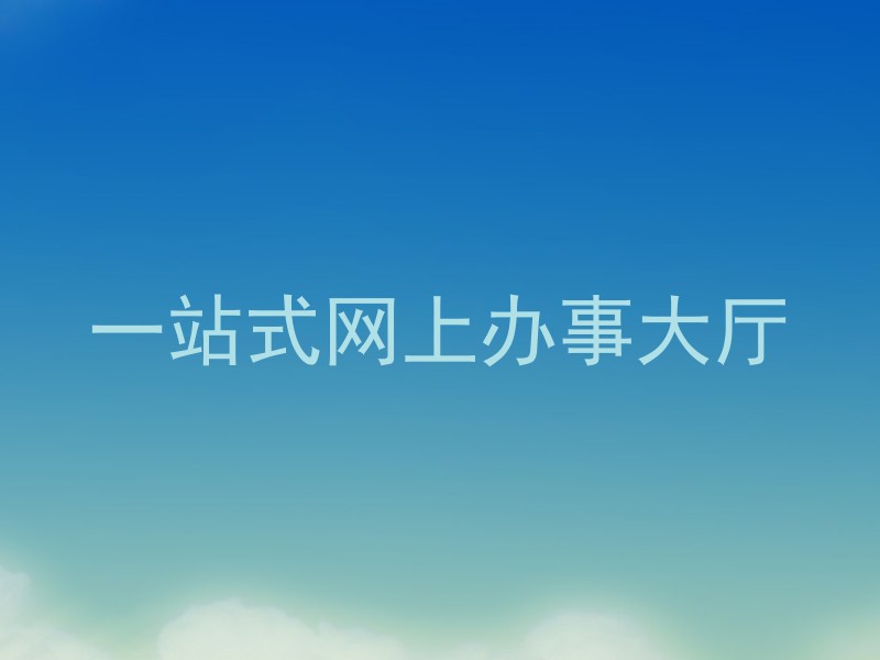 一站式网上办事大厅