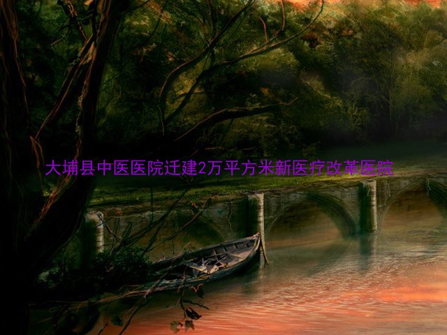 大埔县中医医院迁建2万平方米新医疗改革医院
