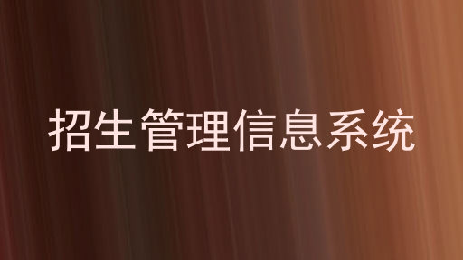 招生管理信息系统